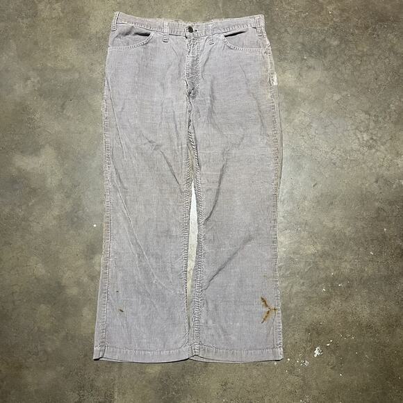 Vintage 70s Levi’s 646 Grey Bell Bottom Corduroys 34x26 - Picture 1 of 7